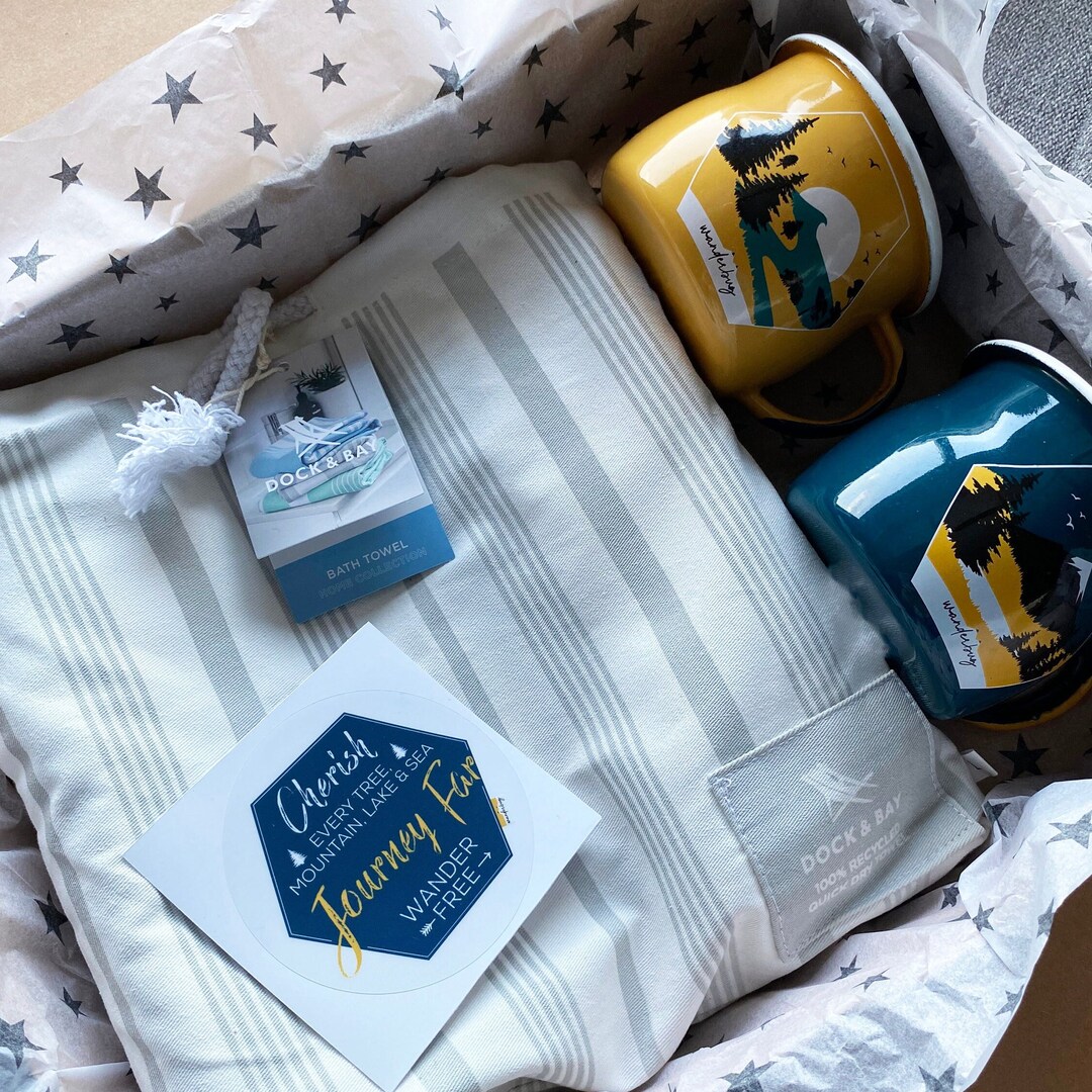 Campervan Gift Box Hamper Set 2 X Enamel Mugs and Dock & Bay Etsy