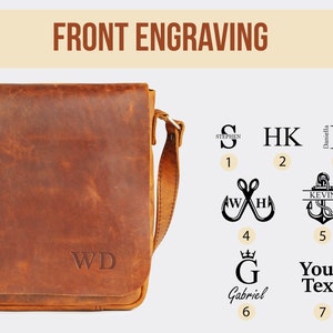 Mens leather briefcase, messenger bag for laptop, laptop shoulder bag, leather anniversary gift for husband image 9