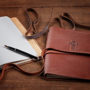 Personalized prayer journal Christian gift for men, leather prayer journal, custom religious journal, catholic gifts for him or her