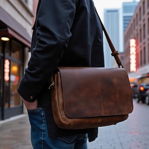 Sac pour ordinateur portable en cuir fait main, porte-documents pour homme, cadeau pour un père, sac de travail pour documents, étui pour ordinateur portable fait main, sac pour ordinateur portable de luxe pour homme