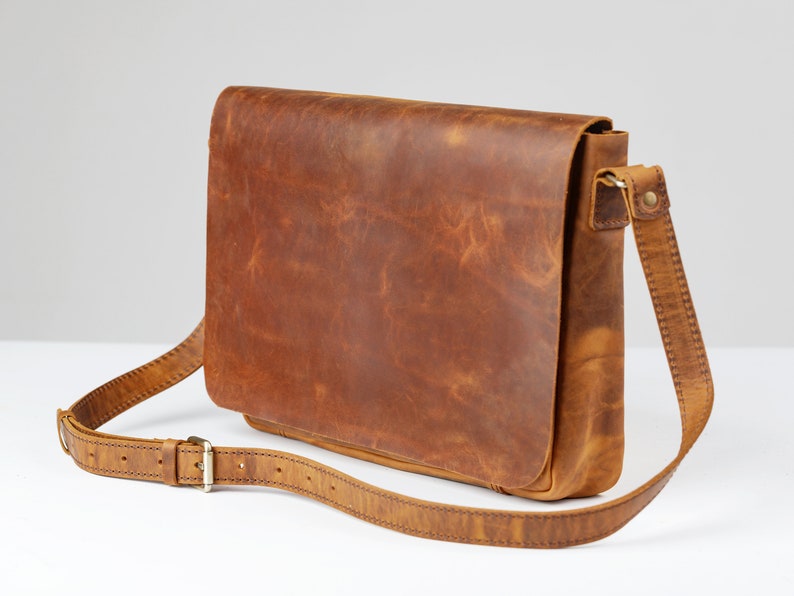 Handmade Mens Leather Laptop Messenger Bag, Leather Office Bag, MacBook