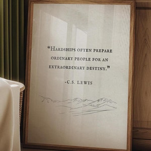 Extraordinary Destiny  C.S. Lewis, CS Lewis Quote, Book Page Wall Art, Literary Art, CS Lewis Wall Art,  Book Page Signs, Life Quote Print