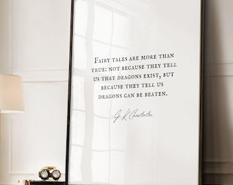 G.K. Chesterton Quote Print: Dragons Can Be Beaten (Digital Download)