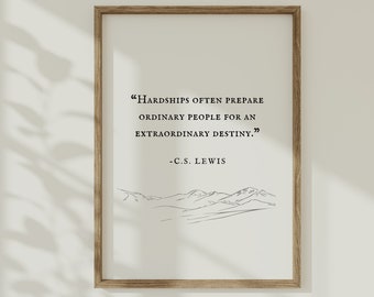 Extraordinary Destiny  C.S. Lewis, CS Lewis Quote, Book Page Wall Art, Literary Art, CS Lewis Wall Art,  Book Page Signs, Life Quote Print