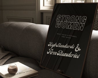 Strong Women Quote Printable Poster, Female Empowerment Print, Feminist Poster, Home Office Wall Art, Woman Empower Wall Art,Apartment Decor