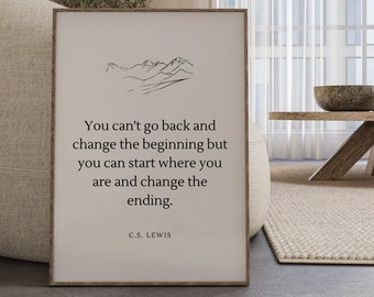 Change the Ending C.S. Lewis, Book Page Wall Art, Literary Art, CS Lewis Quote, CS Lewis Wall Art,  Book Page Signs, Life Quote Print,