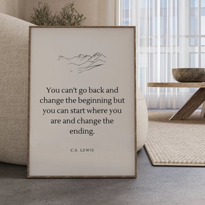 Change the Ending C.S. Lewis, Book Page Wall Art, Literary Art, CS Lewis Quote, CS Lewis Wall Art,  Book Page Signs, Life Quote Print,