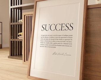 Ralph Waldo Emerson Quote Typography Print - Inspirational Gift For Graduates, Printable Wall Art For Book Lovers