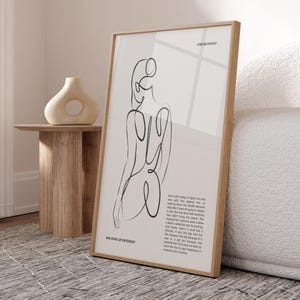 Feminist Line Art Print: Woman Empowerment Quote (Digital Download)