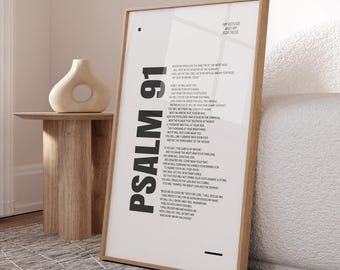 Psalm 91 Bible Verse Art: Christian Scripture Print (Digital Download)