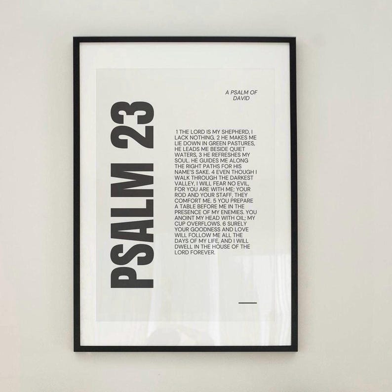 Psalm 23 Scripture Print: Modern Christian Wall Art (digital Download ...