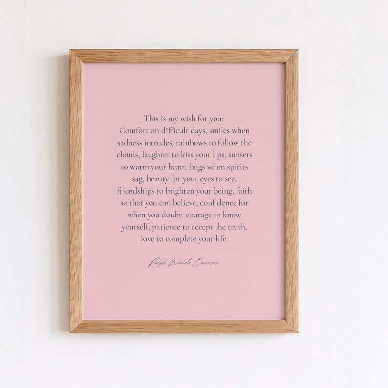 Stampa con citazione di Ralph Waldo Emerson: arte murale letteraria ispiratrice (download digitale) immagine 12