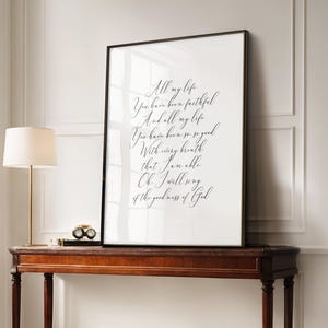 The Goodness of God Lyrics Wall Art, Inspirational Christian Decor, Worship Song Print, Digital Download