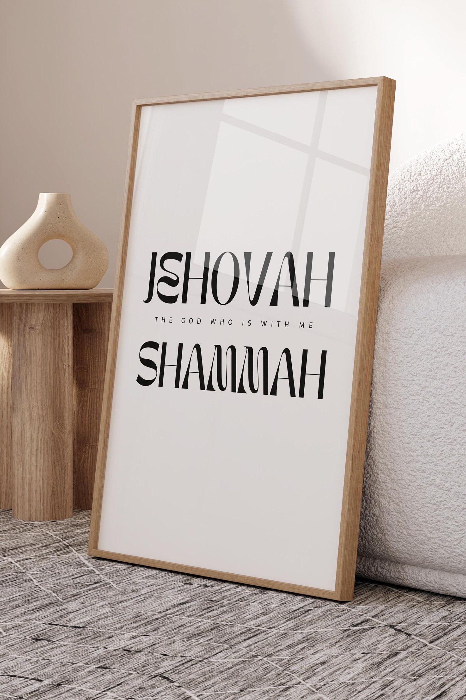 Jehovah Shammah, Jehovah Names of God, Bible Wall Art, Hebrew Names of God, Modern Christian Art ...