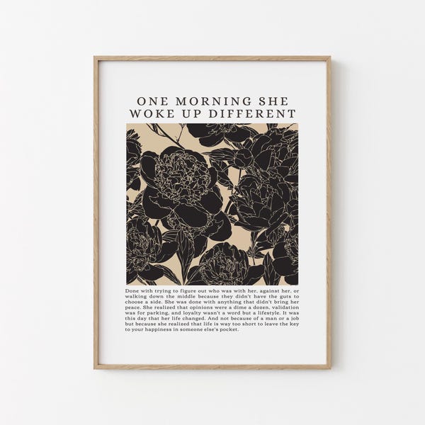 Feminist Floral Print: Empowering Women Line Art (Digital Download)