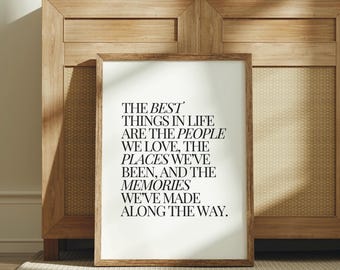 Family Quote Print, Things in Life Typography, Printable Wall Art