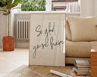 Modern Welcome Sign Printable, Hand Drawn Guestroom Wall Art with Welcoming Quote