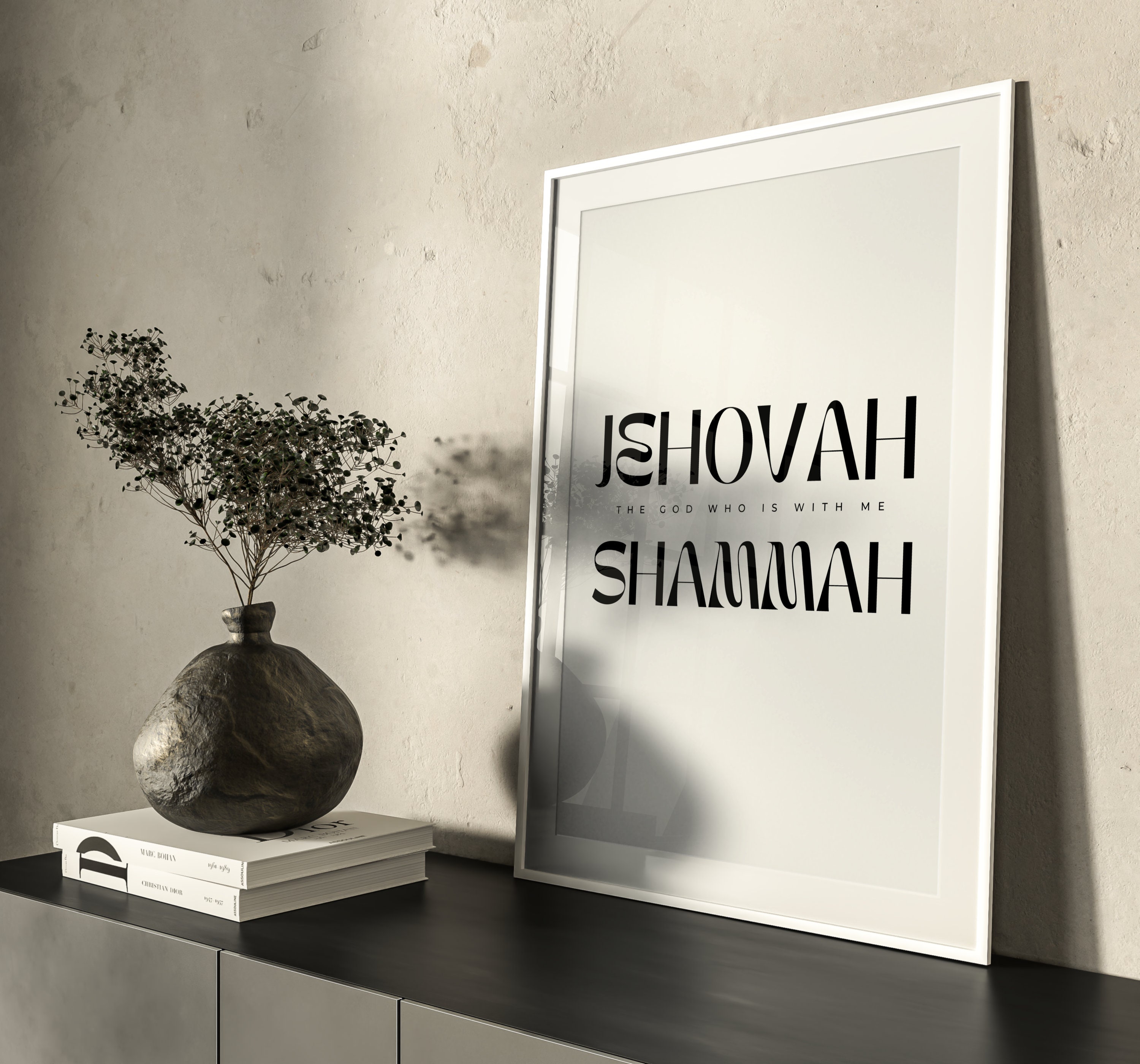 Jehovah Shammah, Jehovah Names of God, Bible Wall Art, Hebrew Names of God, Modern Christian Art ...