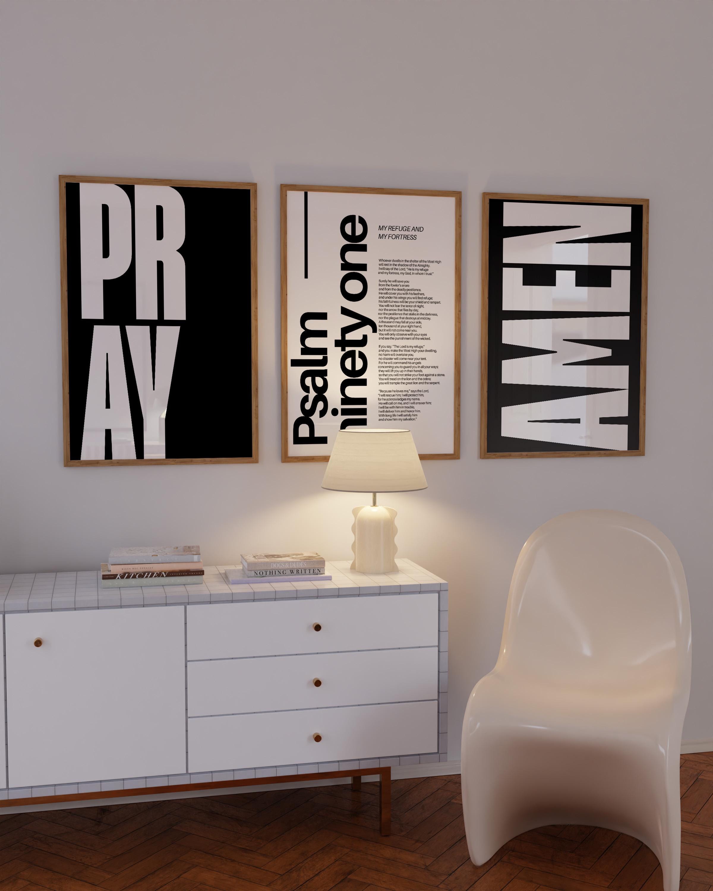 Set of 3 Modern Minimalist Bible Verse Christian Scripture Wall Art ...