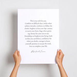 Stampa con citazione di Ralph Waldo Emerson: arte murale letteraria ispiratrice (download digitale) immagine 8