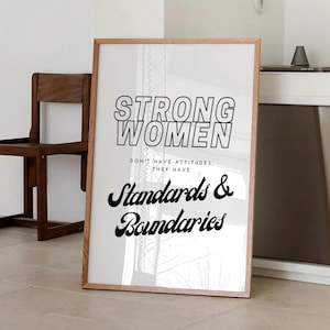 Cita de mujer fuerte imprimible, impresión de empoderamiento femenino, arte de pared de moda, arte de pared de empoderamiento de la mujer