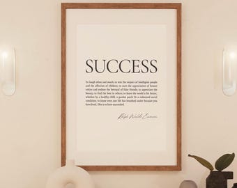Ralph Waldo Emerson Quote Typography Print - Inspirational Gift For Graduates, Printable Wall Art For Book Lovers
