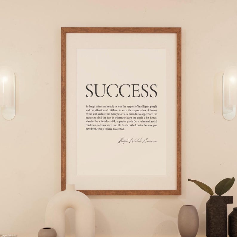 Ralph Waldo Emerson Quote Typography Print - Inspirational Gift For Graduates, Printable Wall Art For Book Lovers image 1