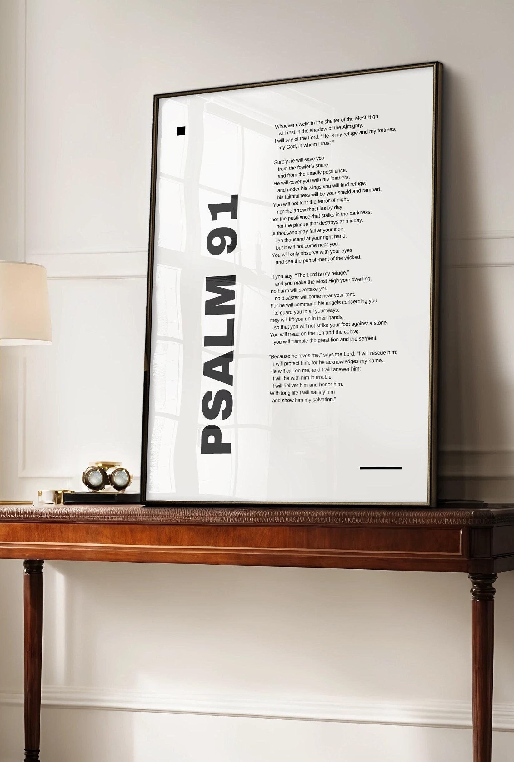 Psalm 91 Digital Download, Bible Wall Art,christian Faith,christian