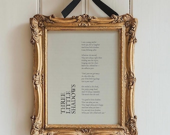 Mother of Three Art Printable Poem, Little Shadows Mom Wall Decor