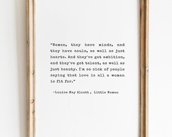Lámina con cita de Mujercitas, arte mural feminista, citas inspiradoras para mujeres, decoración motivadora, láminas feministas