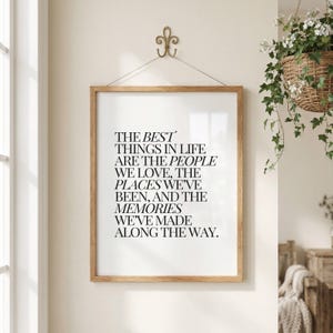 Best Things in Life Quote Modern Trendy Typography Poster Apartment Home Decor Budget Friendly Makeover
