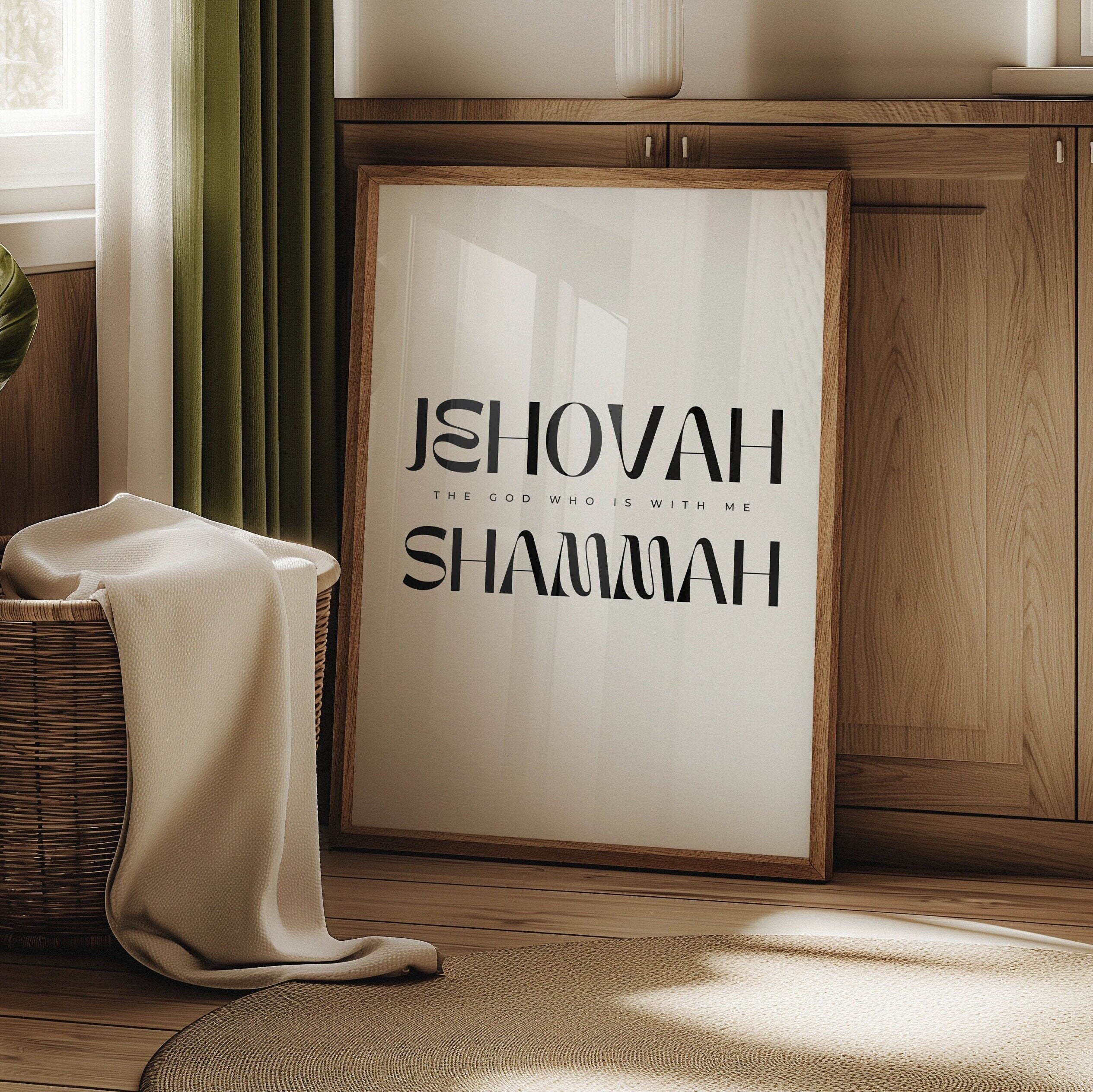 Jehovah Shammah, Jehovah Names of God, Bible Wall Art, Hebrew Names of God, Modern Christian Art ...