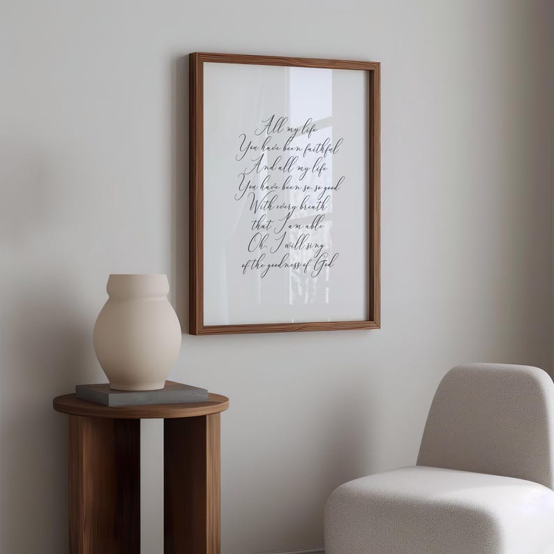 The Goodness of God songtekst kunst aan de muur, inspirerend christelijk decor, aanbiddingslied print, digitale download afbeelding 6