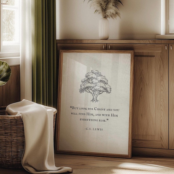 Look for Christ C.S. Lewis, Book Page Wall Art, Literary Art, CS Lewis Quote, CS Lewis Wall Art,  Book Page Signs, Life Quote Print