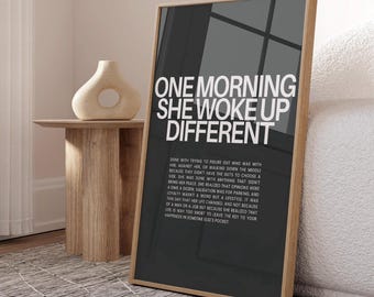 Motivational Trendy Wall Art Print | Positive Quote Poster | Strong Woman Quote Typography | Female Empowerment Wall Art | Home Office Decor