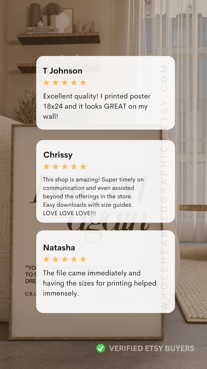 May include: Three customer reviews for an Etsy shop. The reviews are positive and highlight the quality of the products and the excellent customer service. The reviews are displayed on a white background with a checkmark and the text "VERIFIED ETSY BUYERS".