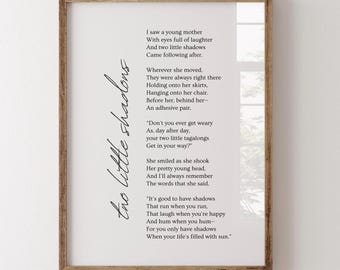 Poem For Mom Print: Two Little Shadows Wall Art (Digital Download)