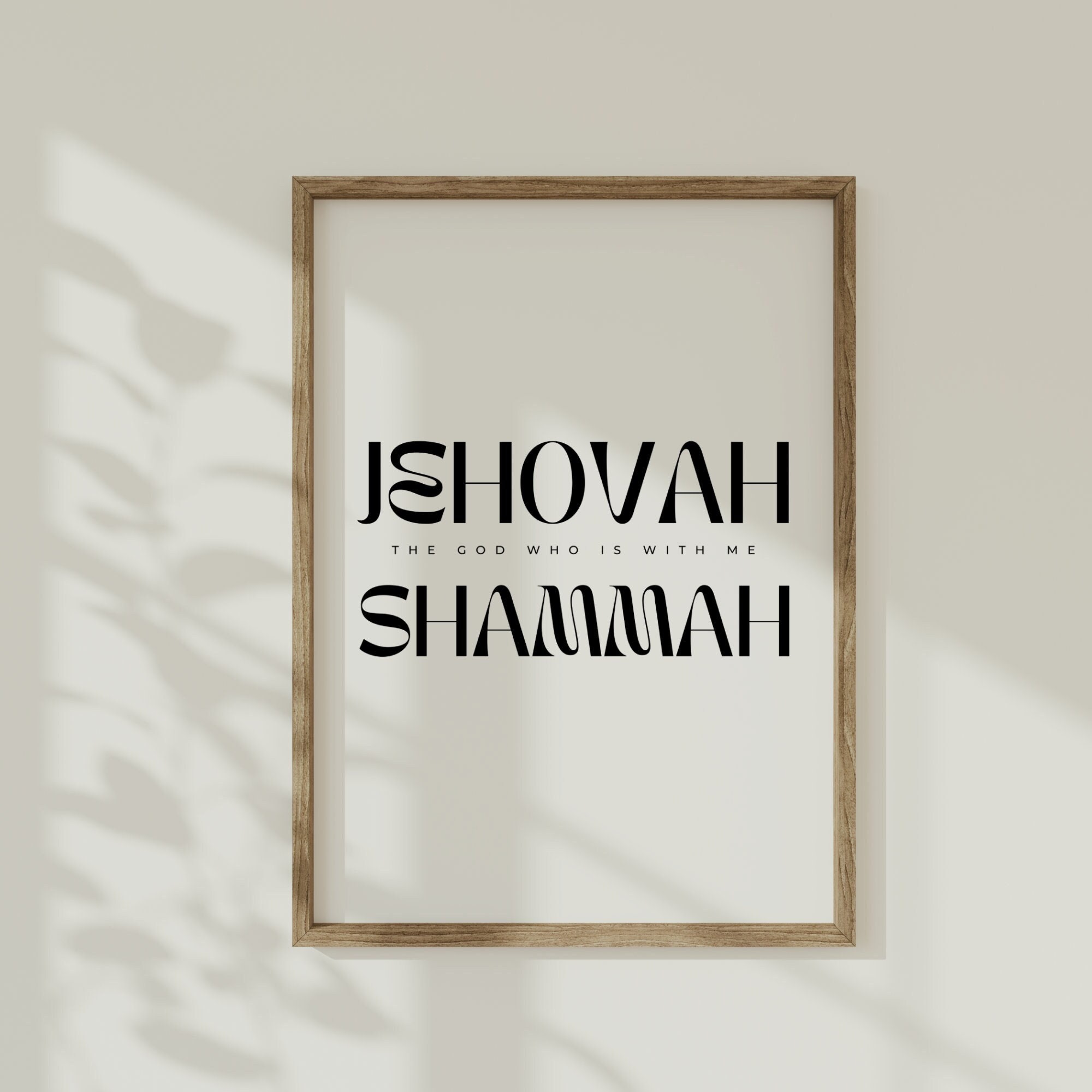 Jehovah Shammah, Jehovah Names of God, Bible Wall Art, Hebrew Names of God, Modern Christian Art ...