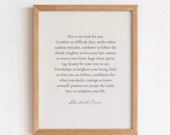 Encouraging Motivational Words Gift Inspirational Printable Wall Art Card Emerson Quote Digital Download