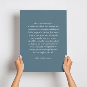 Stampa con citazione di Ralph Waldo Emerson: arte murale letteraria ispiratrice (download digitale) immagine 14