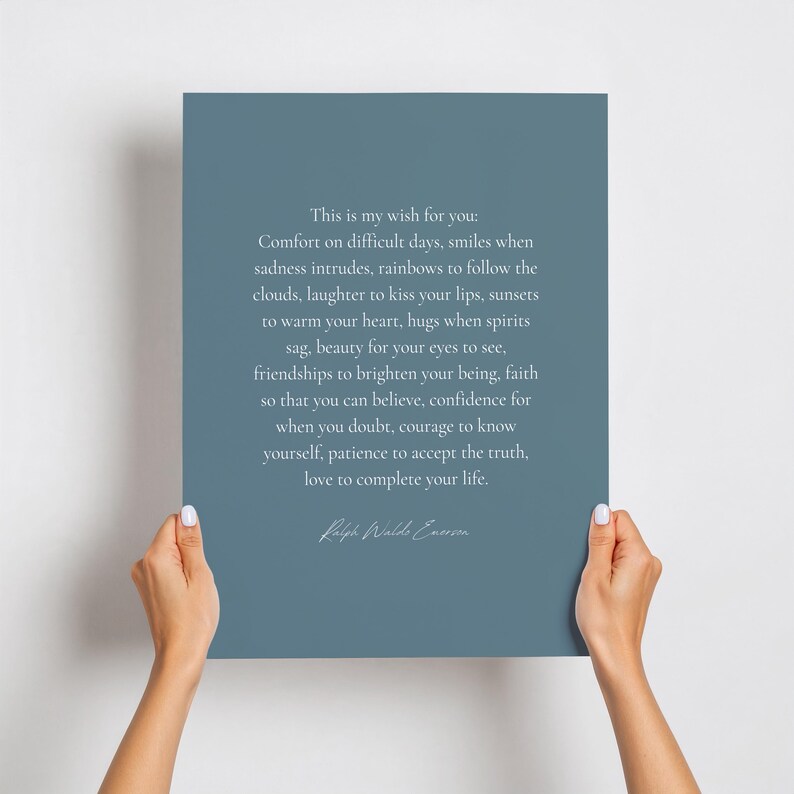 Stampa con citazione di Ralph Waldo Emerson: arte murale letteraria ispiratrice (download digitale) immagine 14