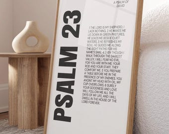Psalm 23 Scripture Print: Modern Christian Wall Art (Digital Download)