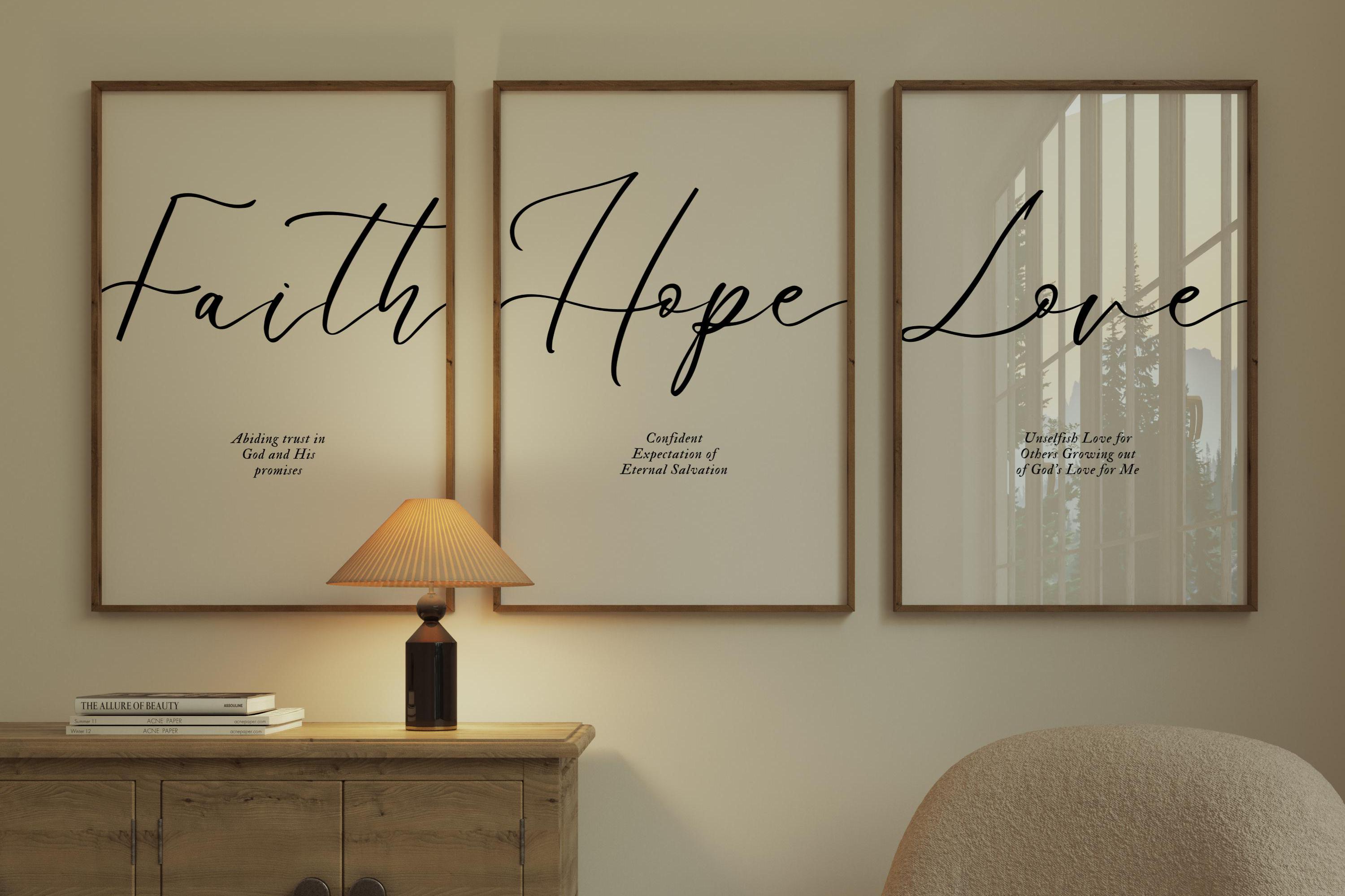 Faith Hope Love Christian Wall Art: 1 Corinthians 13 (digital Download ...