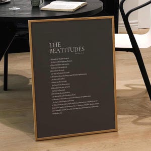The Beatitudes Print: Sermon on the Mount, Minimalist Christian Wall Art (Digital Download)