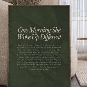 One Morning She Woke up Different, Feminist Print, Female Empowerment