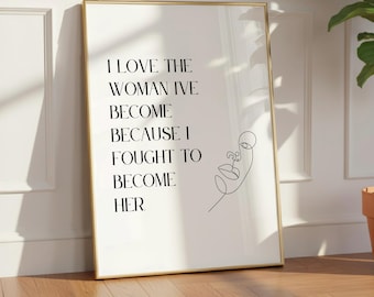 Feminist Wall Art: Empowered Women Quote (Digital Download)