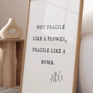 RBG Quote Feminist Print, Feminist Wall Art, Empowering Quotes for Women, Inspirational Decor, Feminist Prints image 8