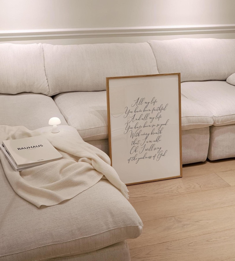 The Goodness of God songtekst kunst aan de muur, inspirerend christelijk decor, aanbiddingslied print, digitale download afbeelding 9