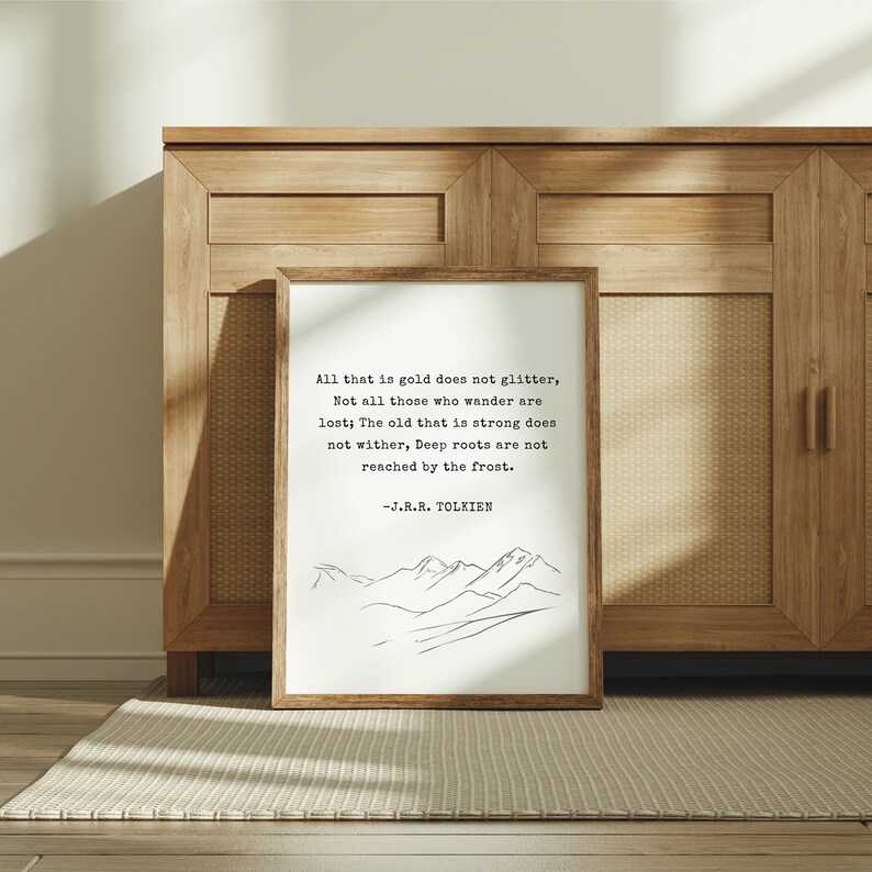 All That is Gold Tolkien Quote Printable, Book Page Wall Art, JRR