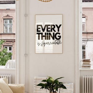 Motivierendes Zitat trendige Wand Kunst Druck | Positives Zitat Poster | Alles ist abbildbar Typografie | Große Wohnzimmer Wandkunst